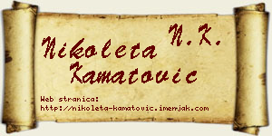 Nikoleta Kamatović vizit kartica